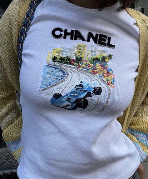 chanel f1 t shirts|chanel oversized t shirt.